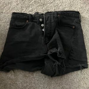 black jean shorts
